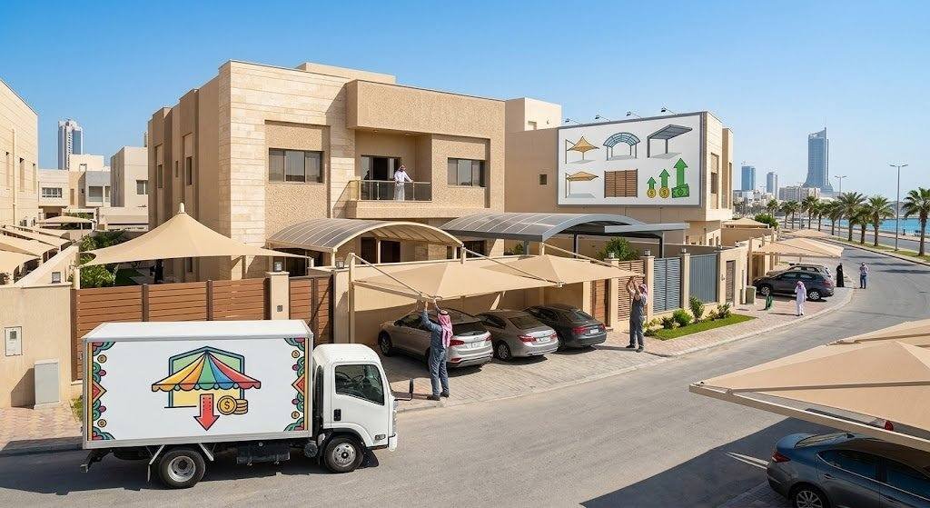 تركيب مظلات وسواتر بجودة عالية وأسعار اقتصادية تناسب الجميع ضمن خدمات أرخص شركة مظلات وسواتر بالدمام لحماية الفلل والسيارات.